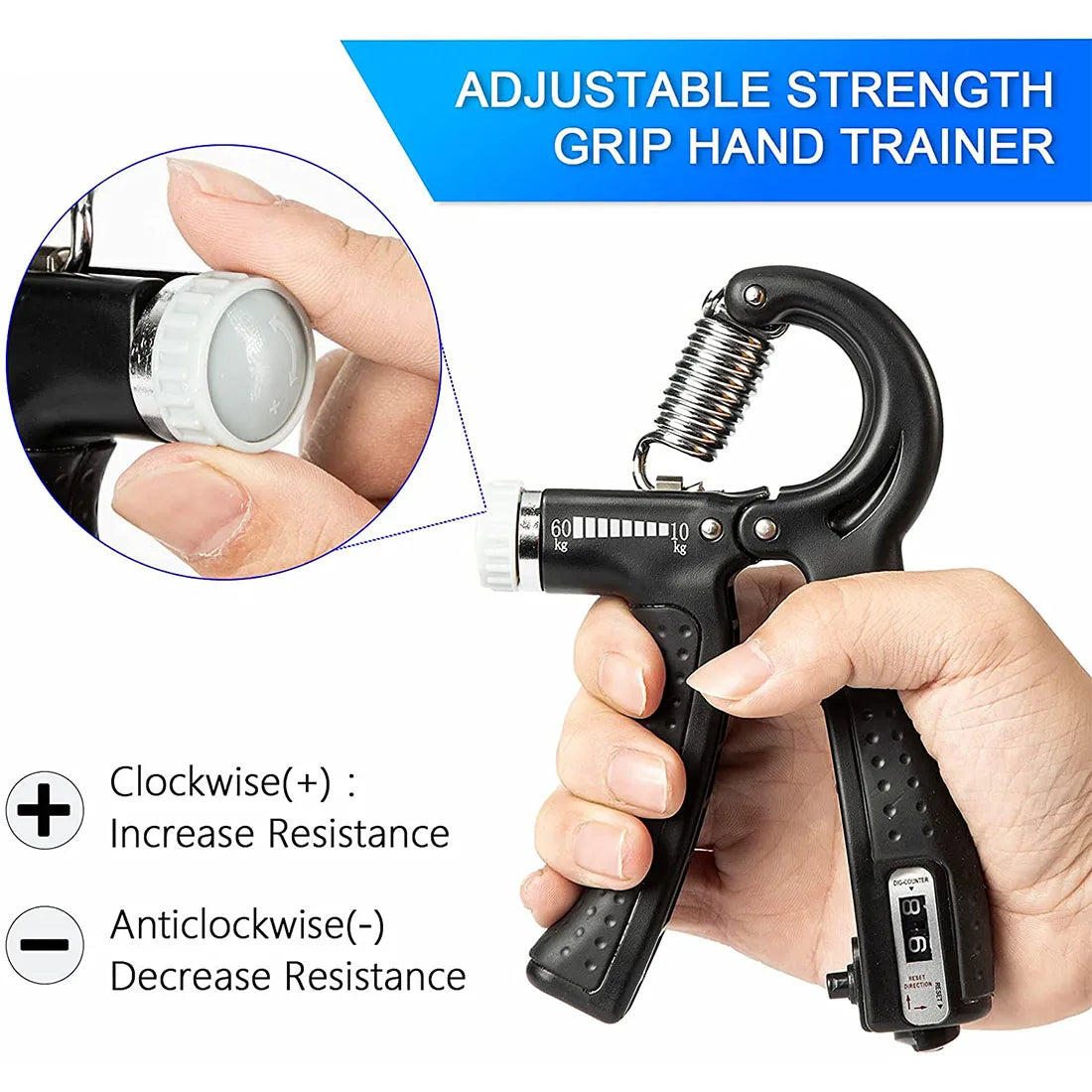 Adjustable Grip Strength Tool 5-60KG